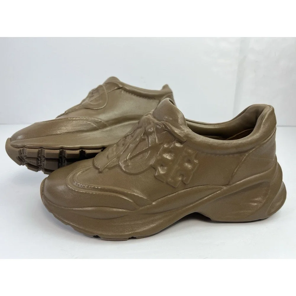 Tory Burch Good Luck X-ray Trainer Leather Brown Size 7.5M - MSRP: $398
